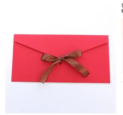 5pcs red big 5 шт./лот шелковая в стиле ретро лента DIY фестиваль подарок конверт письмо бумаги бабочка узел свадебное приглашение письмо - Цвет: 5pcs red big