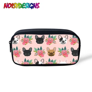NOISYDESIGNS, органайзер для косметики, чехол-карандаш для мальчиков и девочек, с принтом французского бульдога, косметичка, красивые школьные принадлежности