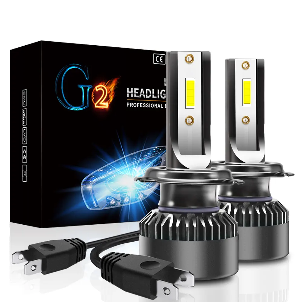 2 шт. мини H4 H7 H11 9005 9006 H1 H8 H9 светодиодные лампы для фар 9000LM 72 Вт 6000 К CSP Автомобильные