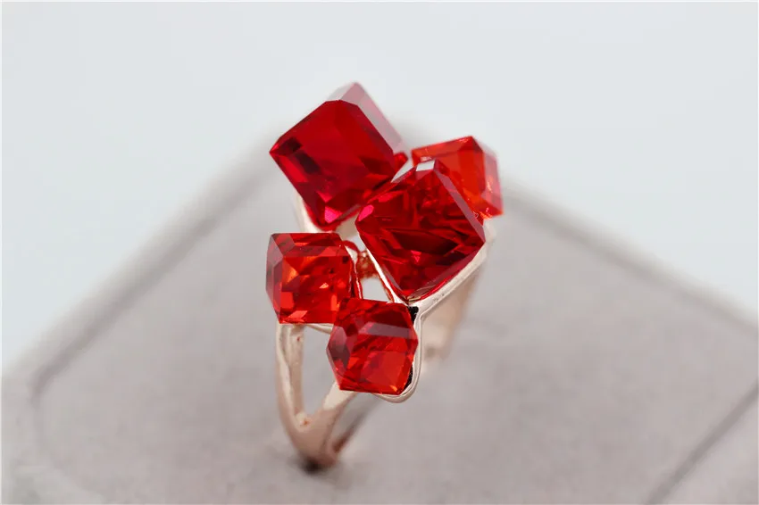 Uloveido, распродажа, подарки на год, розовое золото, цвет, ювелирные изделия для женщин, кристалл, квадратный камень, панк кольца для женщин, Anillos GR123