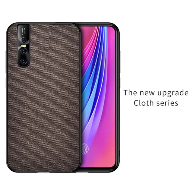 Brown Ткань крышка для Vivo V15 Pro Чехол мягкое силиконовое покрытие жесткая задняя панель из поликарбоната КРЫШКА ДЛЯ VIVO V15 S1 V15Pro Защитные Чехлы оболочки - Цвет: Brown
