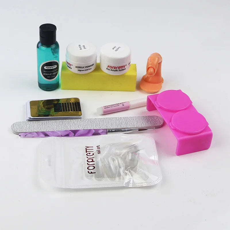 acrylic nail kit C Акриловый набор для маникюра, набор для наращивания ногтей, акриловый набор для маникюра, инструменты для маникюра, акриловый набор для маникюра - Цвет: acrylic nail kit C