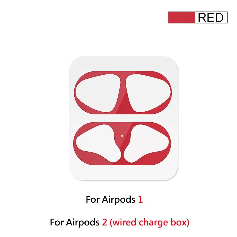 Red Горячая Распродажа, металлическая Пылезащитная наклейка для Apple AirPods, чехол, пылезащитная защитная наклейка, защитная пленка, аксессуары для Air Pods - Цвет: Red