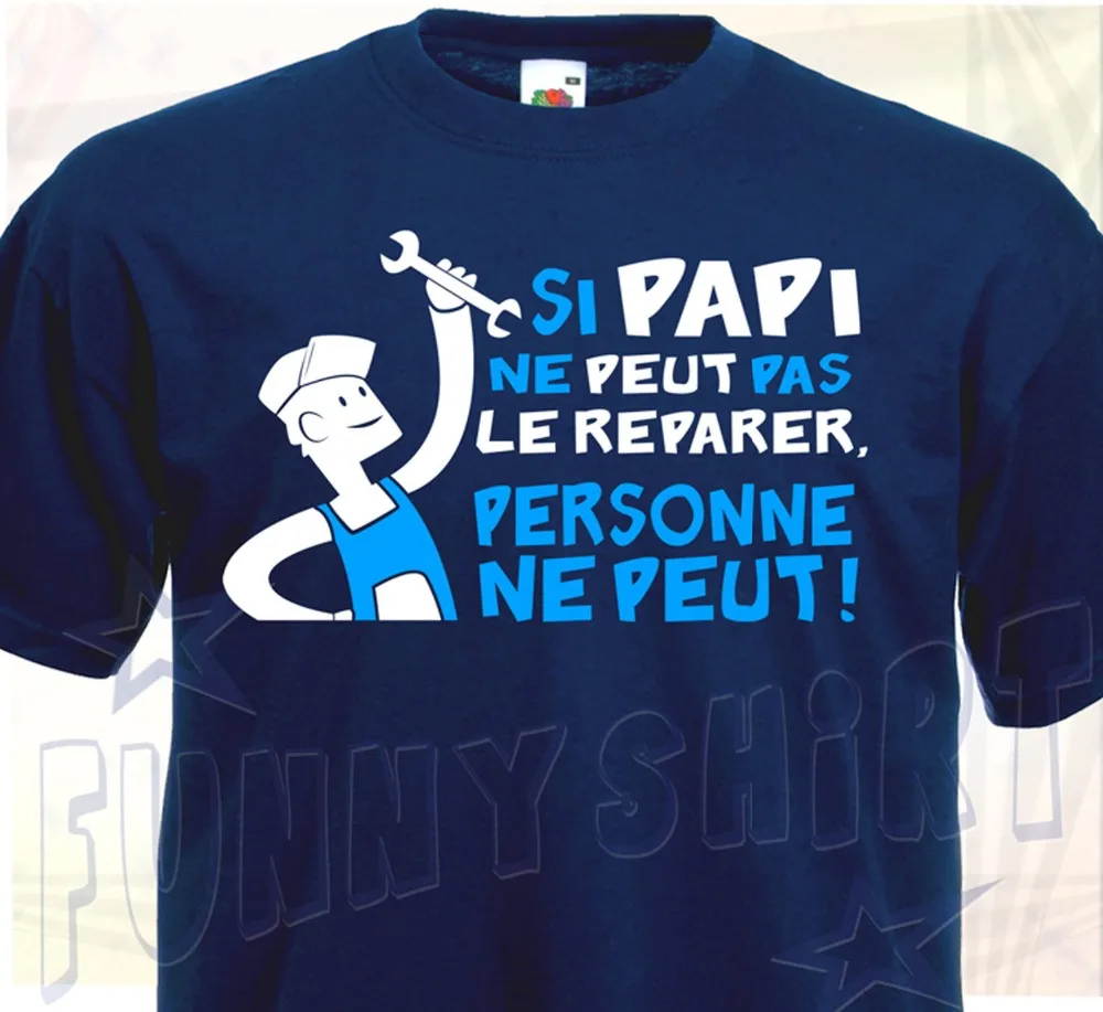 Футболка Si Papi Ne Peut Pas Le Reparer Humour Cadeau Daddy Papy Bricoleur новинка 2019 Мужская модная одежда