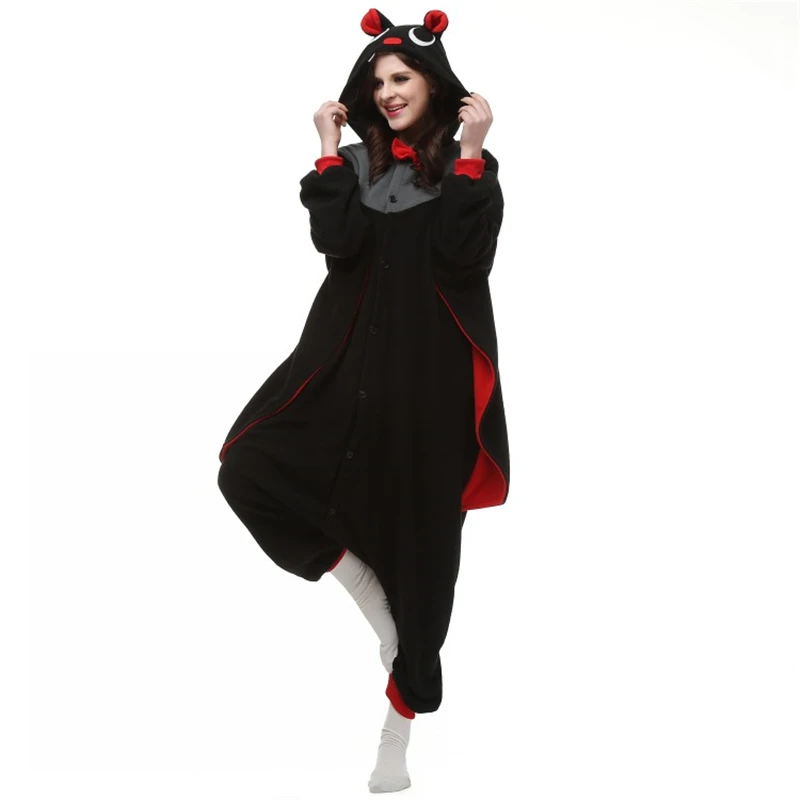 New Vampire Bat Costume Onesies Adults Black Mans Evil Cosplay Halloween Party Cape Dress Costumes | Тематическая одежда и