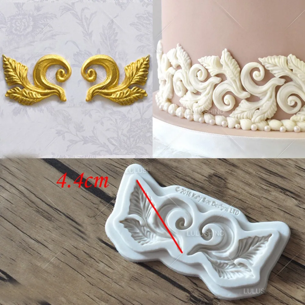 Прокрутки Листья Форма для пирога форма Ангел границы торт формы трафарет