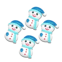 10pc resin christmas snowman decoration crafts flatback cabochon embellishment for scrapbooking diy accessories buttons 27x21mm
