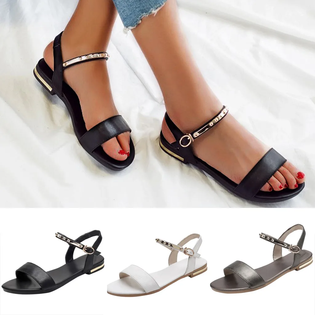 Женские кожаные сандалии гладиаторы на плоской подошве с пряжкой 42 43 размера