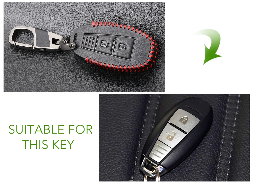 2 кнопки Кожаный Автомобильный Брелок дистанционного управления с ключом чехол