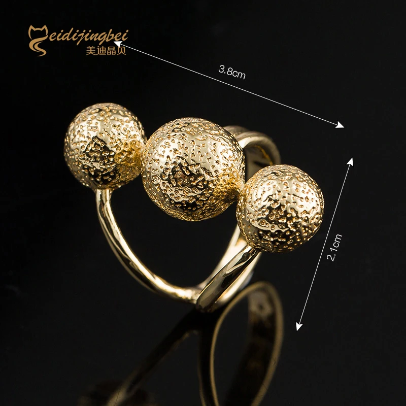 Кольца в форме шарика для девочек золотистого/серебристого цвета коктейльное