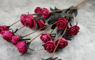 rose red Длина 65 см 15 шт. красный фиолетовый розовый искусственный цветок розы свадебное украшение подарок на день Святого Валентина искусственный цветок - Цвет: rose red