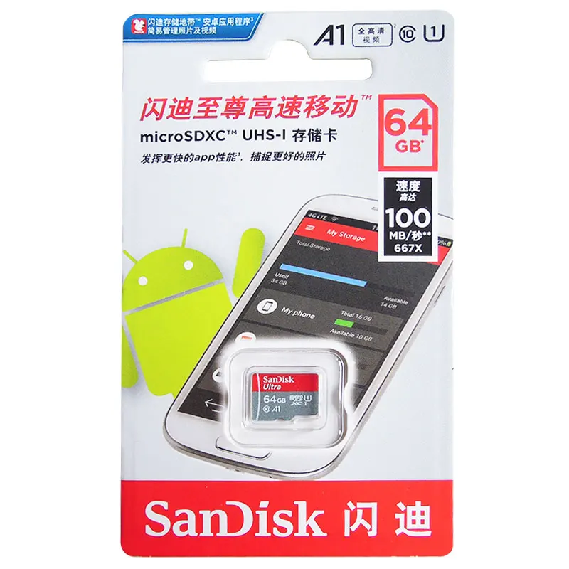 SanDisk карта памяти Micro SD класс 10 16 ГБ 128 200 256 100 ГБ|32gb micro sd card|memory card 64gbmemory |
