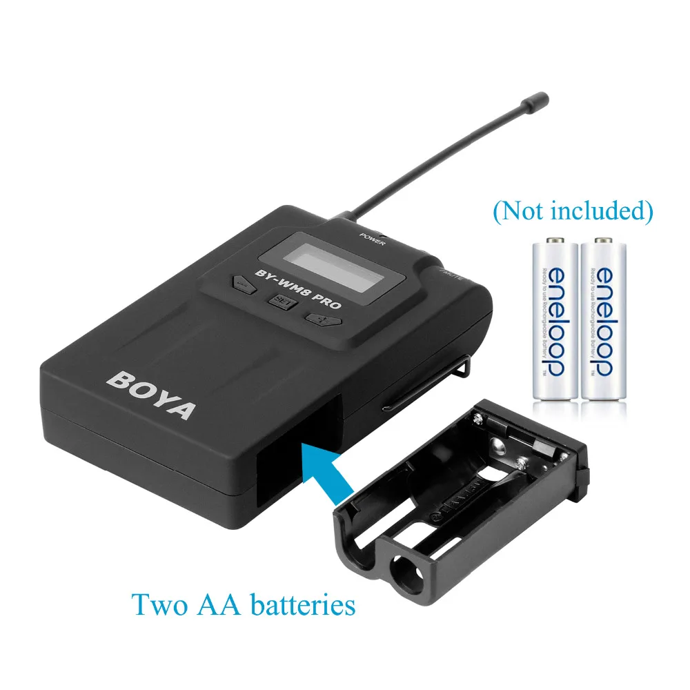 BOYA BY WM8 UHF двухканальный петличный беспроводной микрофон с ЖК экраном для камеры