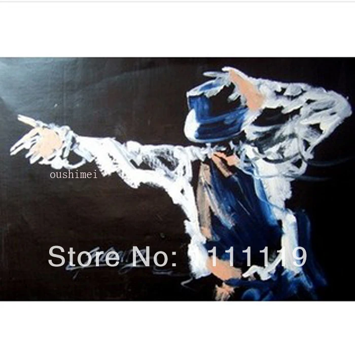

Hand Painted Modern Oil Painting On Canvas Michael Jackson Painting Wall Art Portrait Dancer Pictures Canvas For Living Room