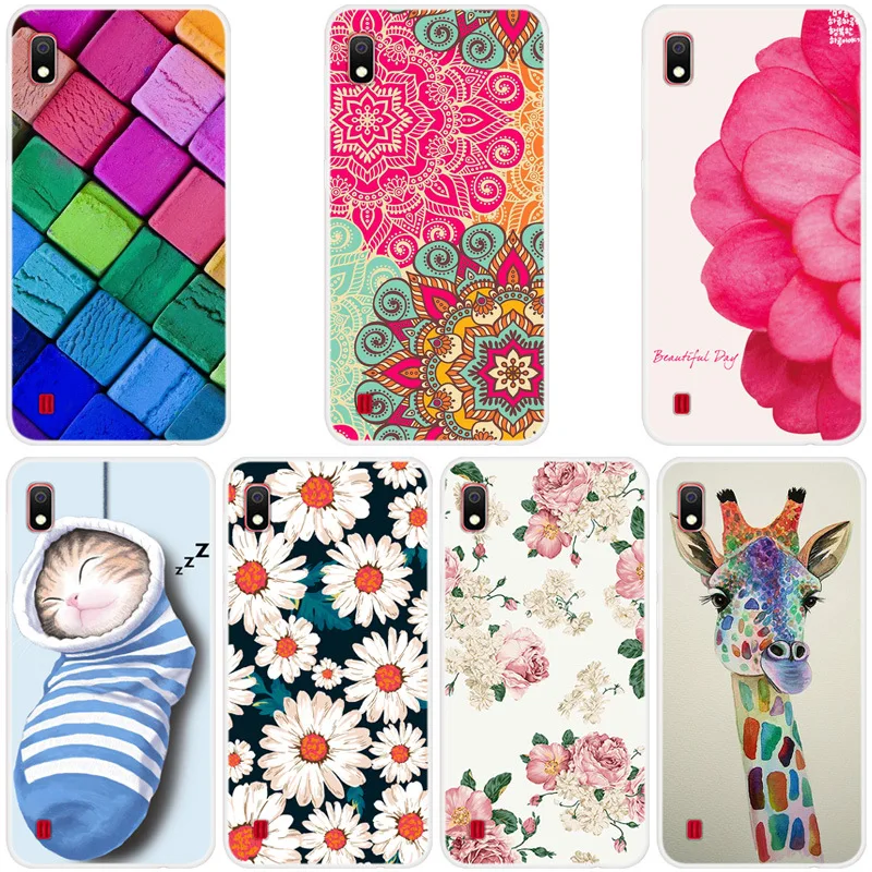 Color Cartoon Design Case For Samsung Galaxy A10 Painted Phone Soft Silicone Full Back Cover | Мобильные телефоны и