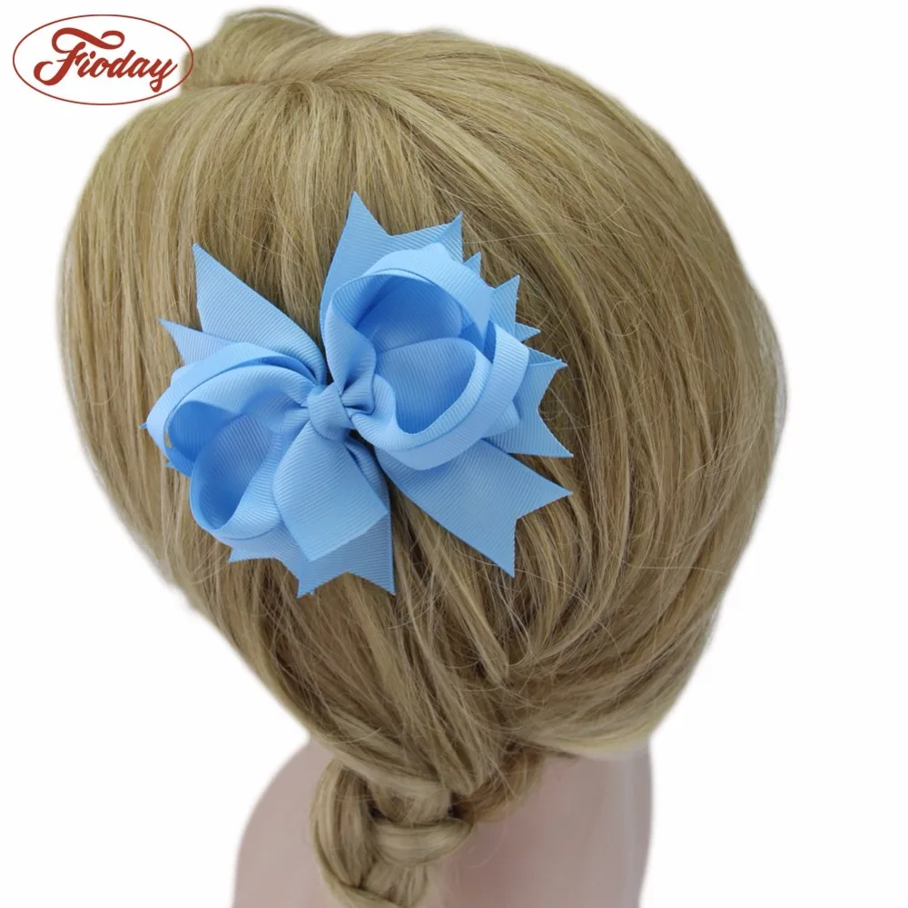 4." твердые Stacked Спайк волосы лук hairbow клипы разноцветные 9 шт. Перевозка груза падения
