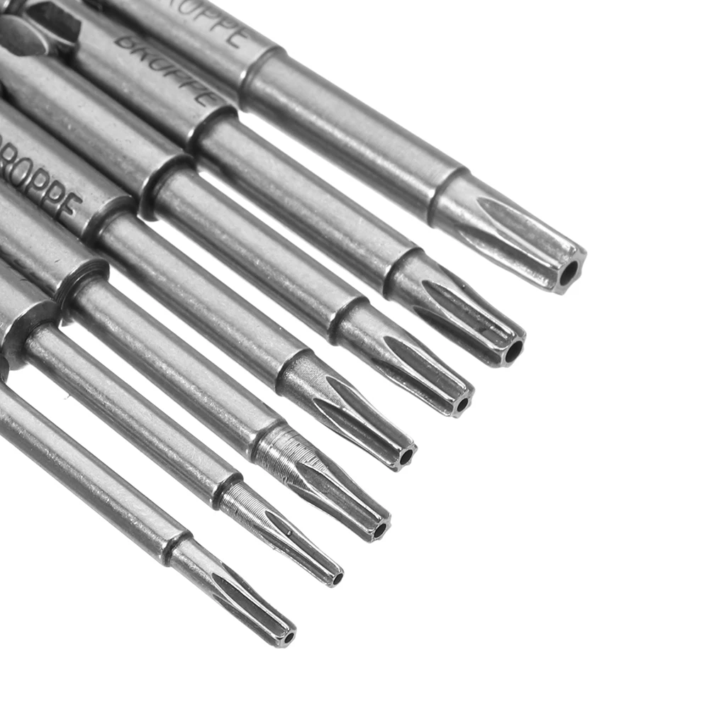 BROPPE 7 шт. 801 T6-T20 отвертка Torx Набор бит 5 мм круглый хвостовик электрическая отвертка Биты S2 легированная сталь ручные инструменты