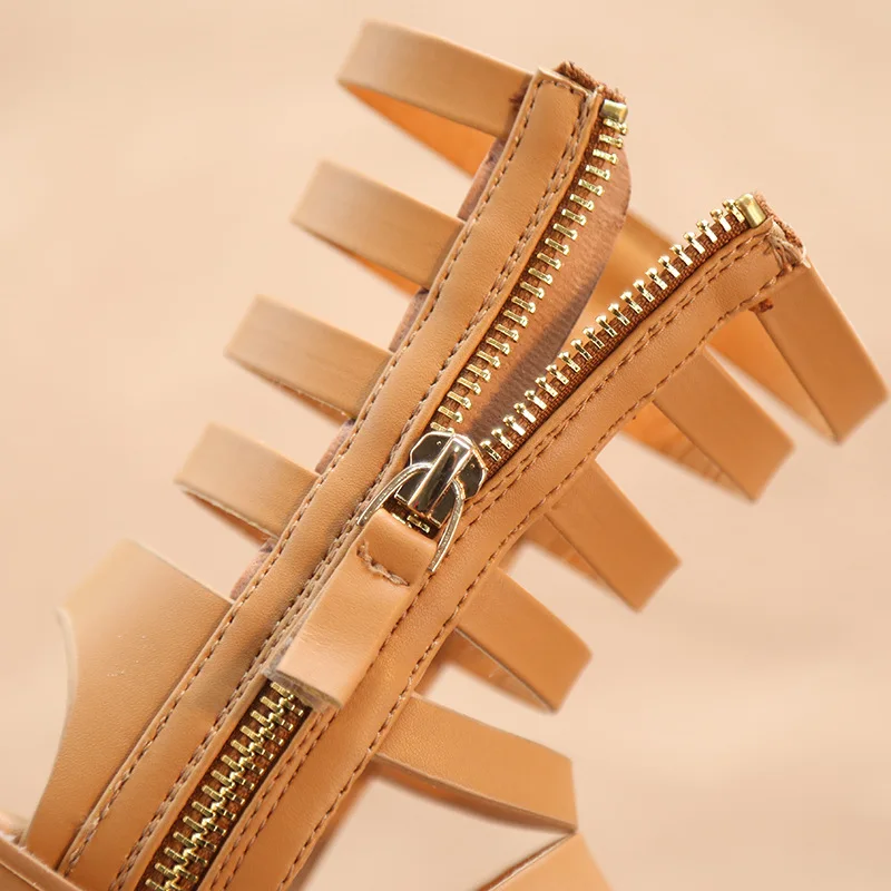 2019 г. Новые летние сандалии в римском стиле для девочек с открытым носком на