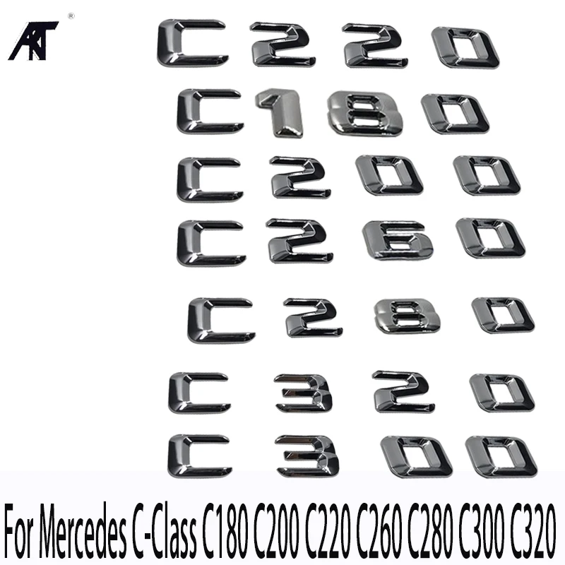 

NWE для Mercedes C-Class C180 C200 C220 C260 C280 C300 C320 багажник Задняя эмблема значок хромированные буквы