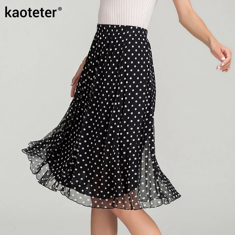 Женская длинная юбка из 100% шелка летняя с двойным принтом чистого шелка|Женские