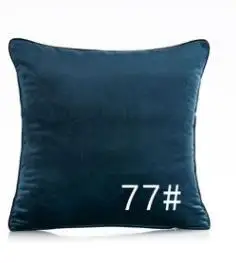 deep blue 50x30/45x45/50x50/60x60 см однотонный Бархатный Чехол для подушки, чехол для подушки, плюшевый чехол для подушки, чехол для поясницы, чехол для подушки - Цвет: deep blue