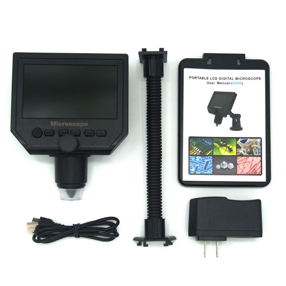 1-600x 3.6MP USB цифровой электронный микроскоп Портативный 8 LED VGA микроскоп с 4," HD OLED экран для ремонта материнской платы pcb