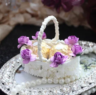 50Pcs/Lot Free Shipping Personalized Flower Lace Basket Wedding Favor Boxes And Gifts Europe Decoration Wholesale. | Дом и сад
