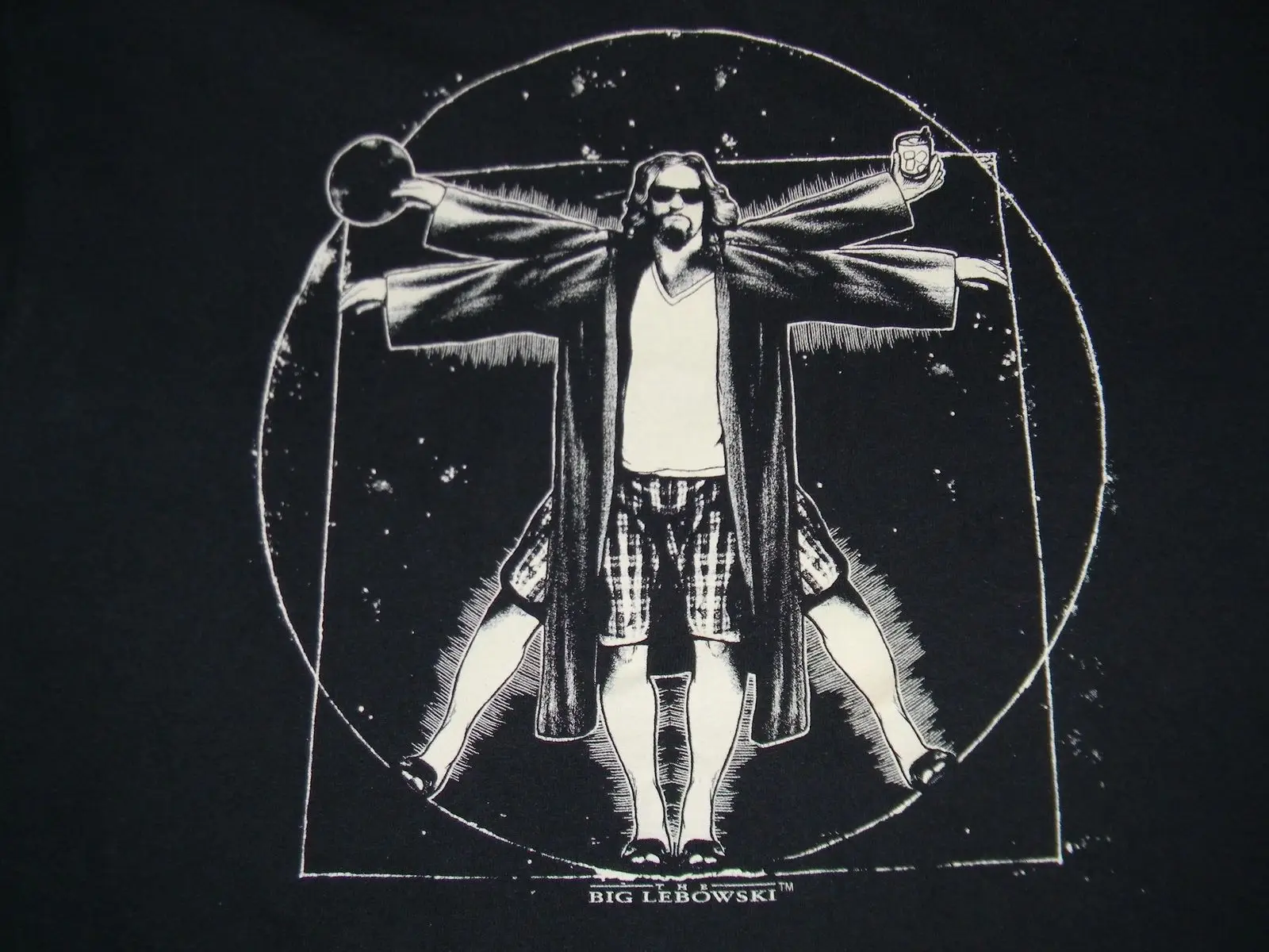 Большой LEBOWSKI витрувиан Мужская черная футболка большой THE dude bowlinger|Мужские