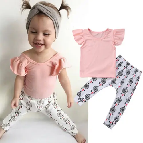 Детский спортивный костюм для девочек повседневный комплект из футболки и