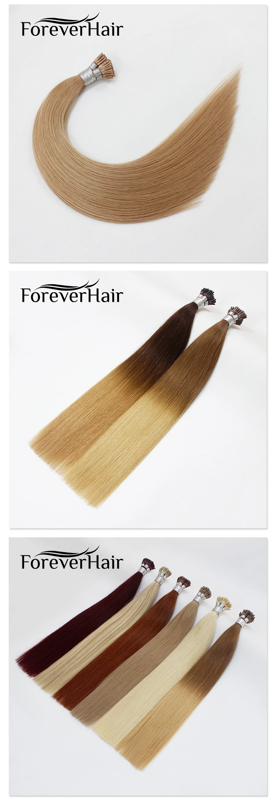 FOREVER HAIR 1 г/локон 1" 18" 2" 24" Настоящие Remy Предварительно скрепленные человеческие волосы для наращивания кератин I Tip прямые человеческие волосы на капсуле 50 г/pac