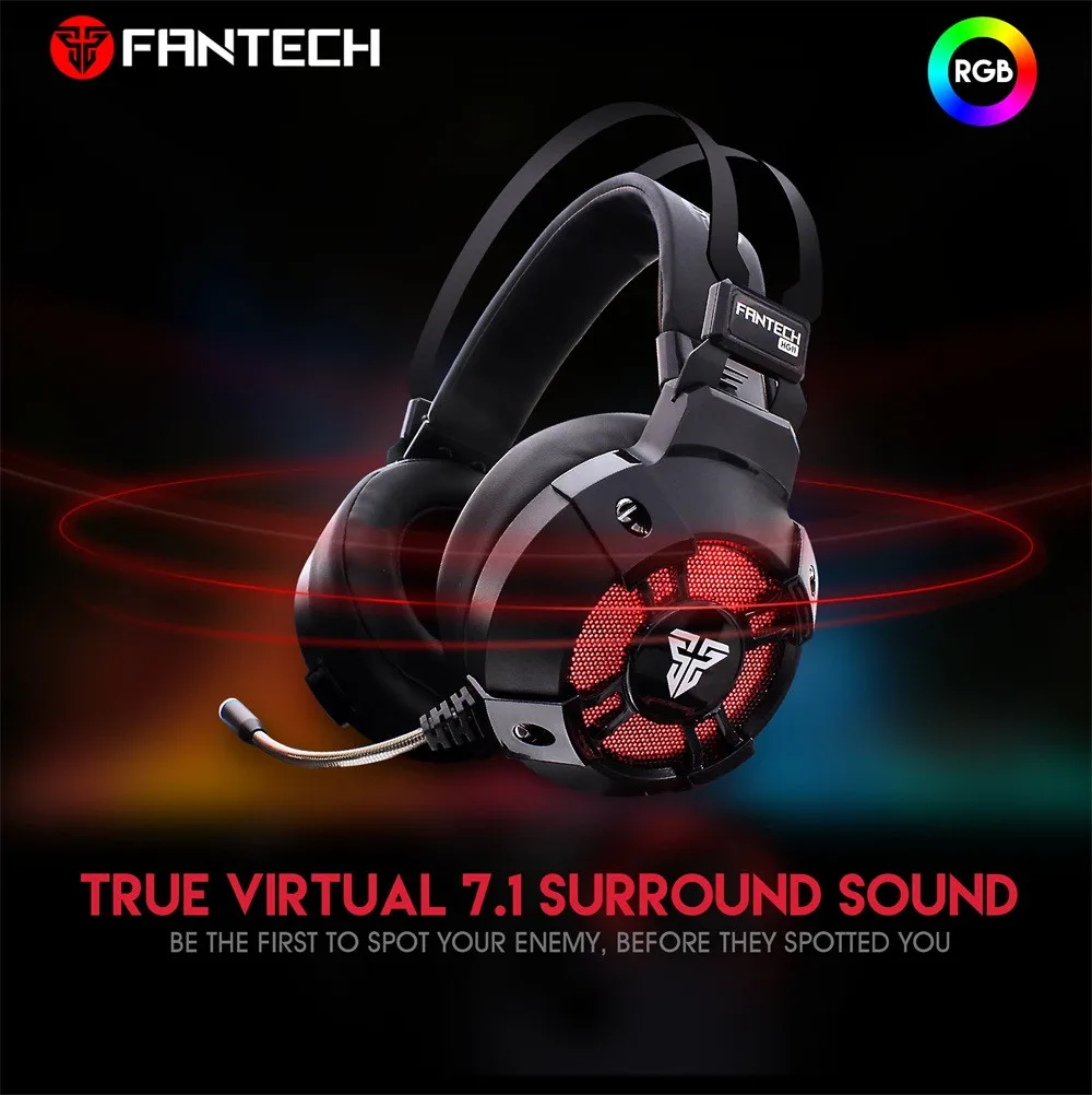Fantech HG11 светодиодный Игровые наушники объемного стерео игровая гарнитура с