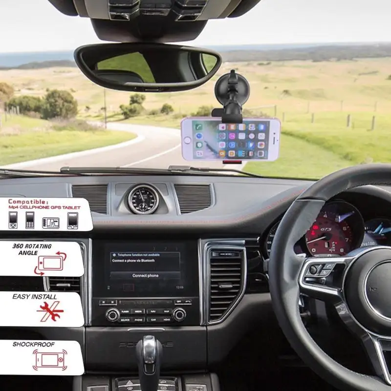 Мини Автомобильный телефон держатель 360 ° градусов вращающийся на присоске