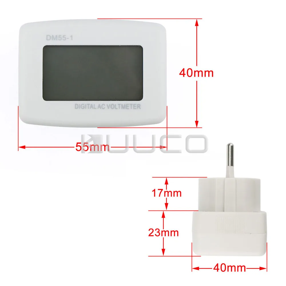 

5 PCS/LOT AC 110V/220V Voltage Meter AC 80~300V Digital Voltmeter EURO Round Plug for Household/Factory/Office/Laboratory etc