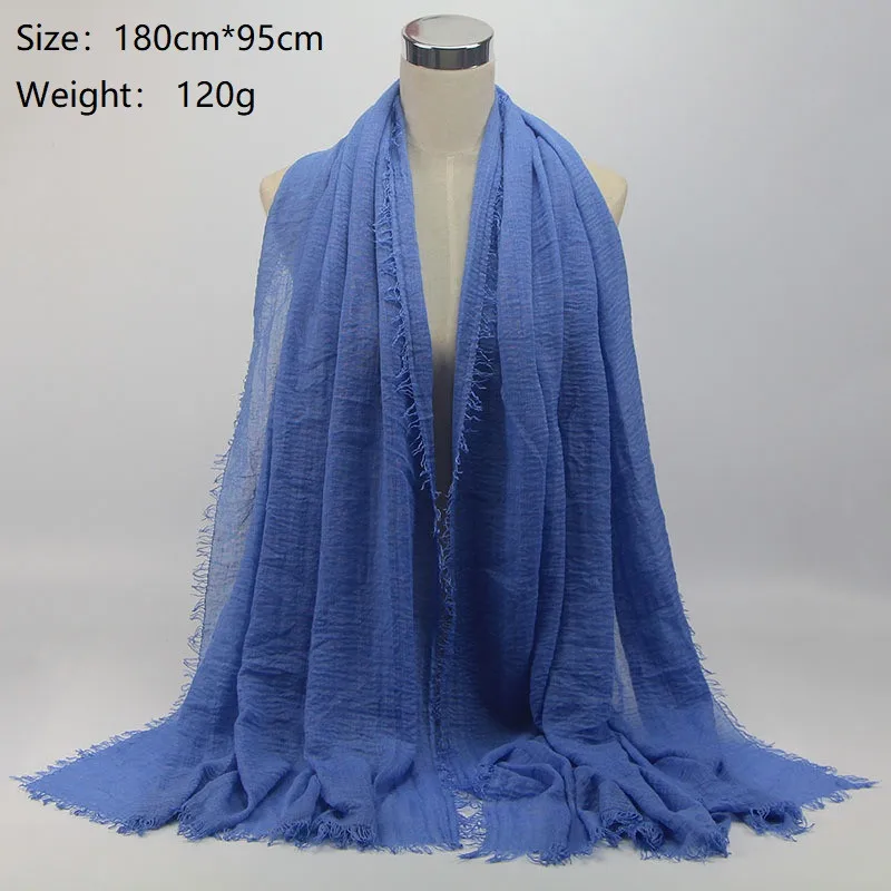 Miya Mona Oversize Muslim Crinkle Hijab Hair Scarf Women Solid Bubble Soft Cotton Shawls And Wraps Foulard Femme Abrigo Mujer | Аксессуары