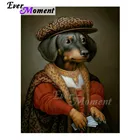 Картина с изображением собаки в шляпе Ever Moment, 5D картина для самостоятельной сборки Стразы, мозаика из квадратных страз, алмазная вышивка, 3F1227