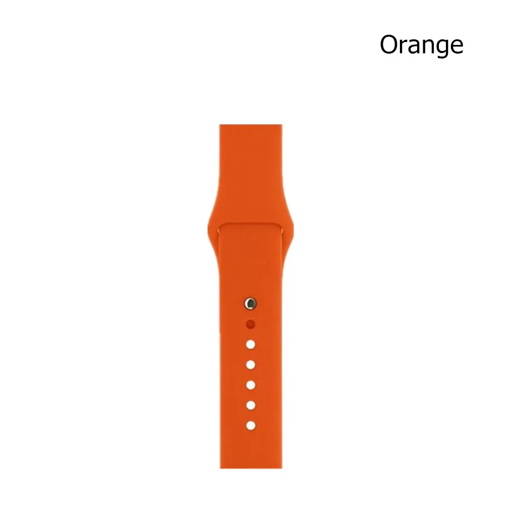 orange Классический спортивный силиконовый ремешок для Apple Watch серии 5 4 3 2 мягкий сменный ремешок для iWatch 38 42 мм ремешок 40 44 мм браслет - Цвет ремешка: orange