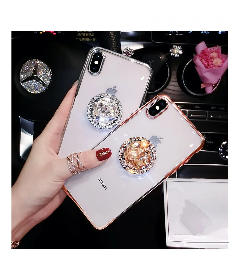 Роскошный чехол со стразами мягкий для Xiaomi 8SE Lite 5X 6X MAX2 3 Redmi 6 4A 5A Note5A с держателем| |