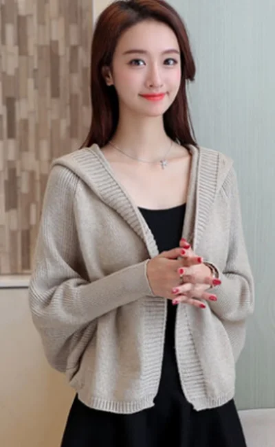 Весна 2019 модные новые корейские трикотажные рукава летучая мышь женские пальто