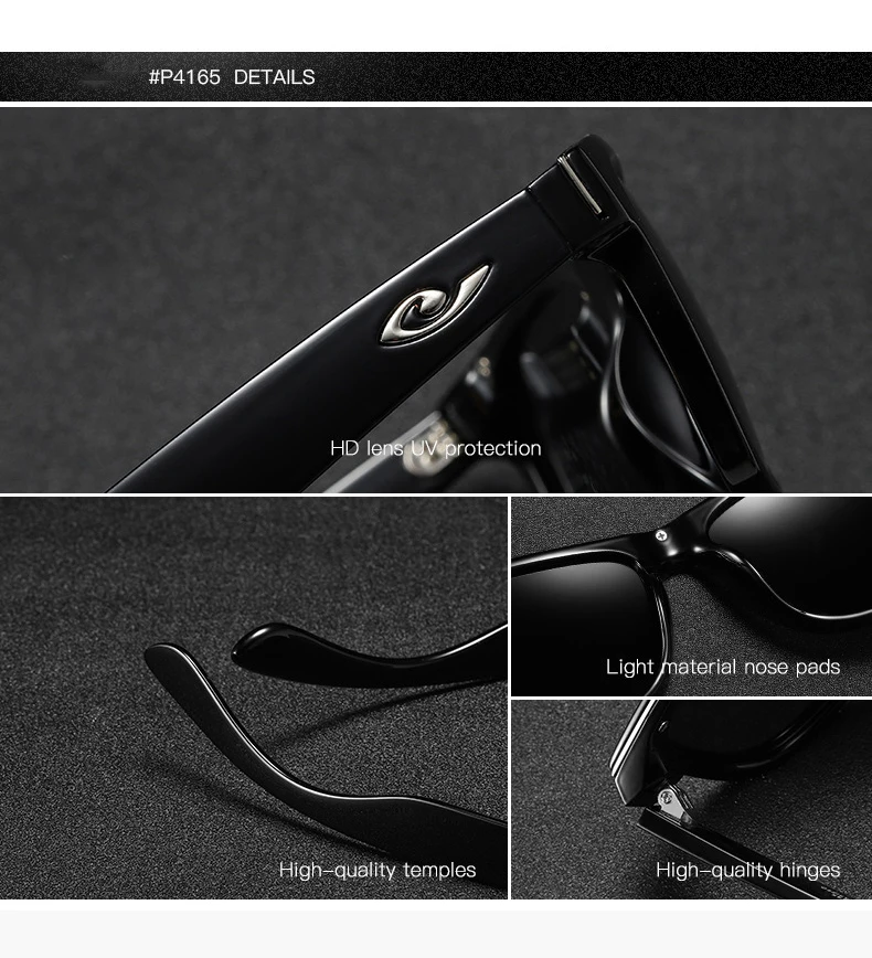 HGE-H Summer New Style Polarized Sunglasses Men Women Fashion Square Sun Glasses Travel UV Goggles Alloy Hinges Are Durable KD23