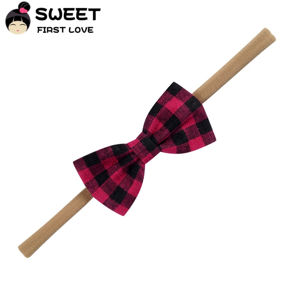 Handmade Bowknot Elastic Nylon Headband Farbic Girls Headbands Printed Custommized Soft Hairband Cotton Hair Accessories | Детская