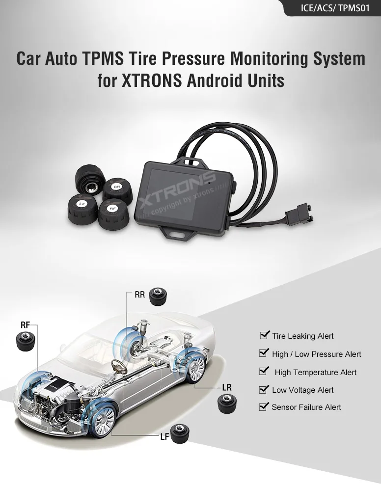 XTRONS TPMS01 Авто TPMS система контроля давления в шинах для Android единиц утечки шин Высокое и низкое давление
