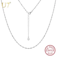 u7 925 sterling silver women chain simple necklace rolo box chains lobster clasp adjustable 18 22 inch necklaces jewelry sc113