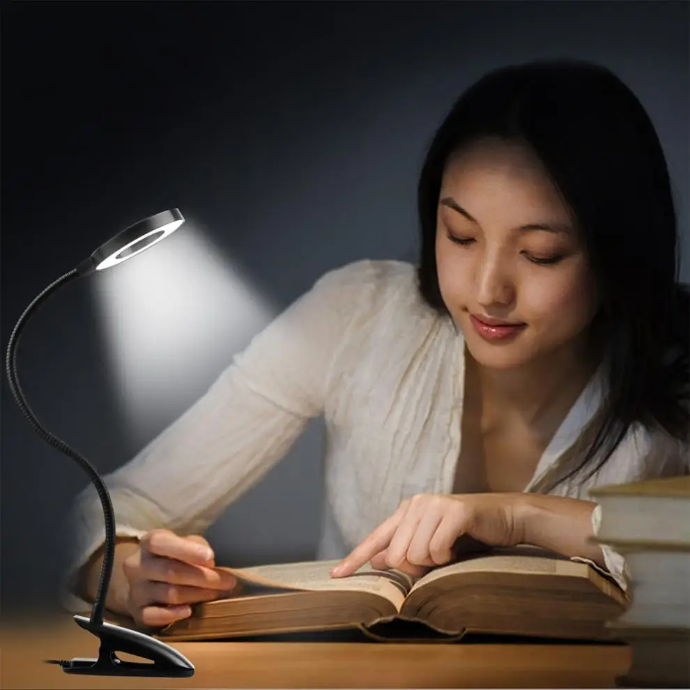 60 LED Desk Light Lamp Clip on Table Reading Computer PC Smart Touch Dimmable 360 Adjustment for Bedroom Office | Лампы и освещение
