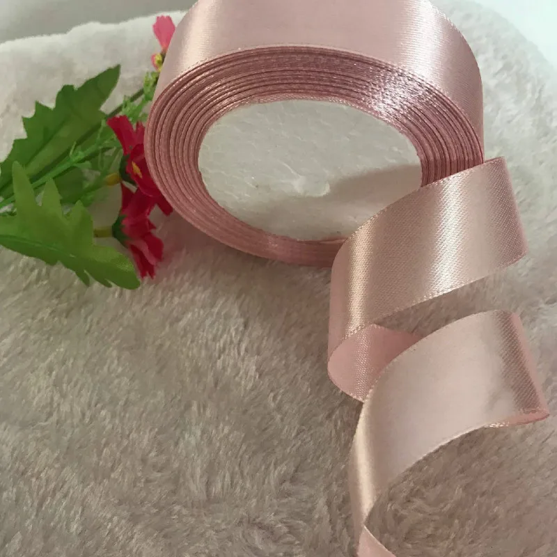 coral pink 6 мм-50 мм кораллово-розовая шелковая атласная лента вечерние украшения для дома и свадьбы Подарочная упаковка на Рождество и день рождения DIY материалы 22 м - Цвет: coral pink