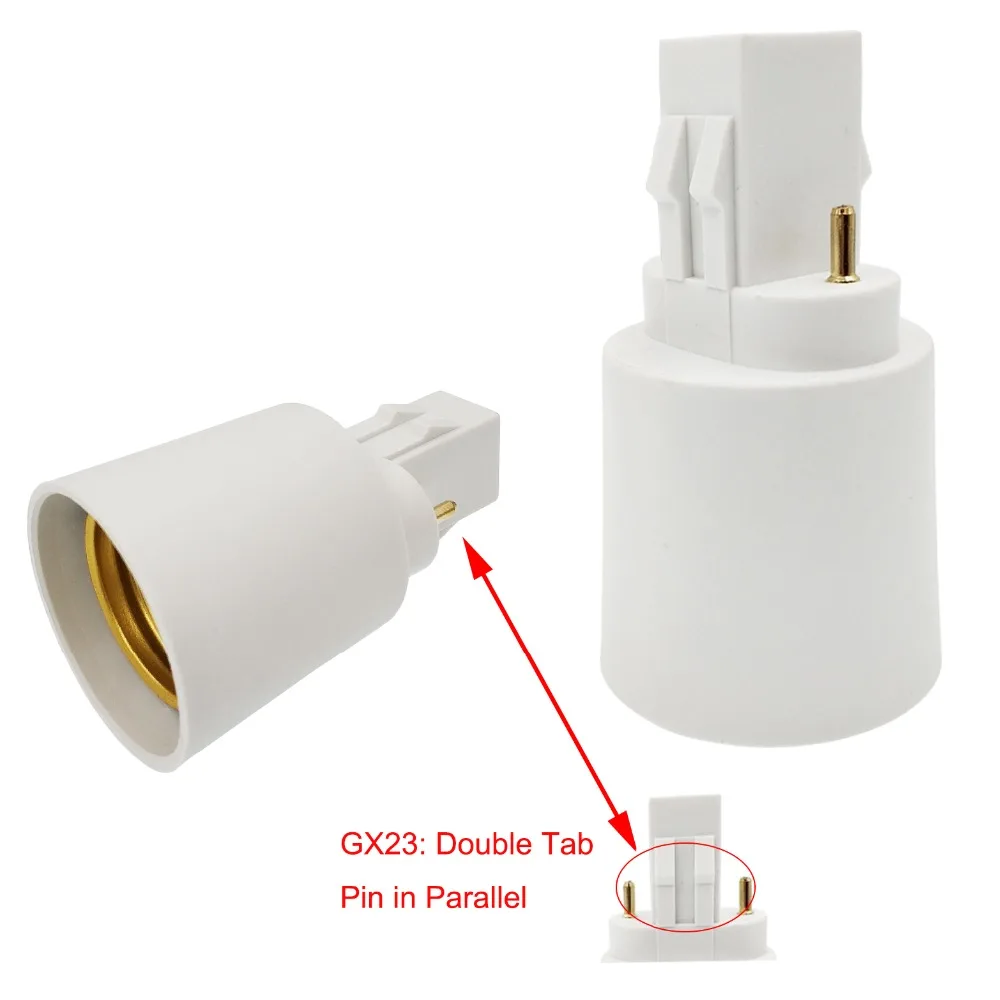 4 шт. GX23 E26/E27 ламповый Базовый конвертер 2 к E26/e27 адаптер 2P CFL (2P параллельно двойная