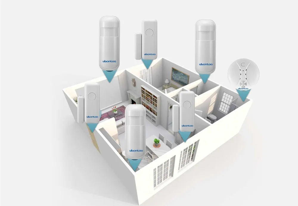 Ubontoo беспроводной охранный датчик домашней безопасности wifi RFID SIM GSM сигнализация Система IOS Android приложение управление ЖК Сенсорная клавиатура