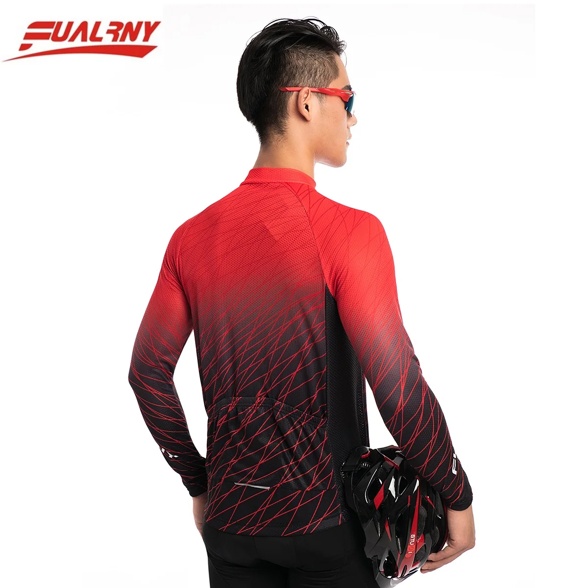 Long sleeve Ropa Ciclismo Cycling Jersey 100% Polyester Autumn Mountian Bicycle Clothing Red and black collocation 2018 FUALRNY | Спорт и