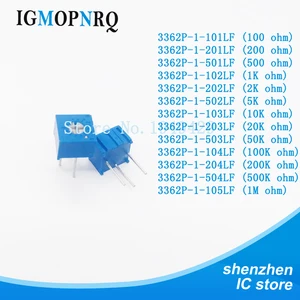 Триммер, Потенциометр 3362P 101 201 501 102 202 502 103 203 503 104 204 504 105 Trimpo 3362 500R 1K 2K 5K 10K 20K 50K 100K 10 шт.
