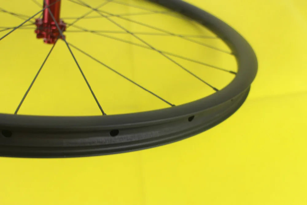 Супер легкий 640g MTB XC углеродное переднее колесо UD Черное Матовое 24 Отверстия 30 мм
