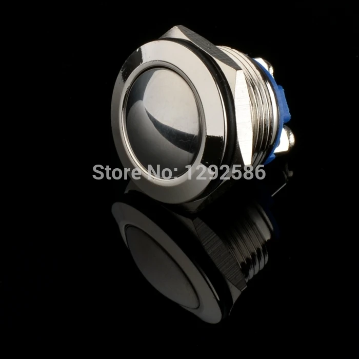2pcs/lot For Goldiger - 19mm Flat Head Switch Screw Terminal Dome Button Momentary Metal Push Normally Open 1NO/3A 250VAC |